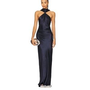 Amanda Uprichard Elegant Navy Maxi Dress